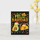 Funny Feliz Navidad Avocado Tacos Mexican Christma Karte (Gelbe Blume)