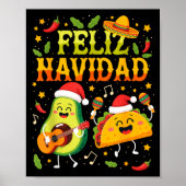 Funny Feliz Navidad Avocado Tacos Mexican Christma Poster (Vorne)