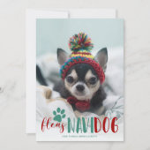 Funny Feliz Navidad Dog Foto Weihnachten (Vorderseite)
