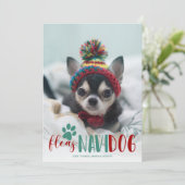 Funny Feliz Navidad Dog Foto Weihnachten (Stehend Vorderseite)