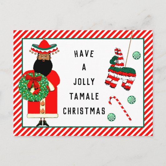 Funny Feliz Navidad Holiday Postkarte (Vorderseite)
