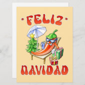 Funny Feliz Navidad Niedlicher Chili Feiertagskarte (Vorne/Hinten)
