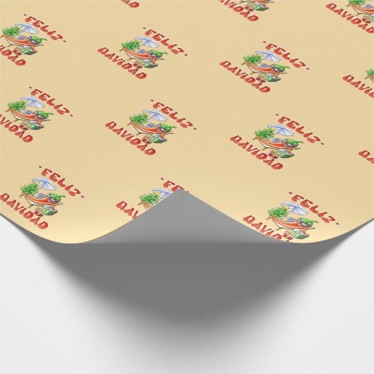 Funny Feliz Navidad Niedlicher Chili Geschenkpapier (Ecke)