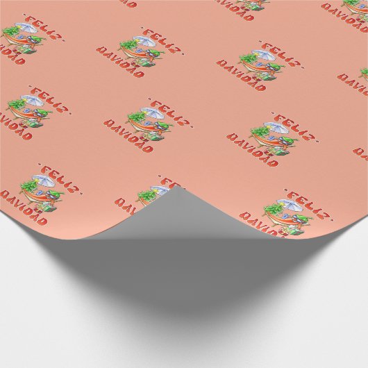 Funny Feliz Navidad Niedlicher Chili Geschenkpapier (Ecke)