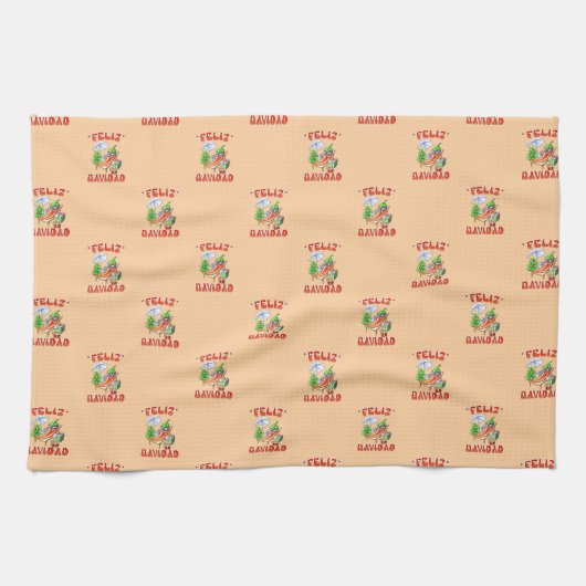 Funny Feliz Navidad Niedlicher Chili Geschirrtuch (Horizontal)