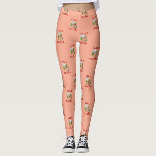Funny Feliz Navidad Niedlicher Chili Leggings (Vorderseite)