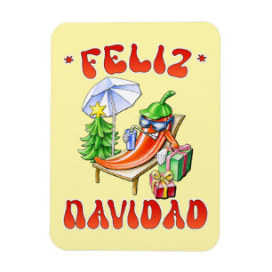 Funny Feliz Navidad Niedlicher Chili Magnet