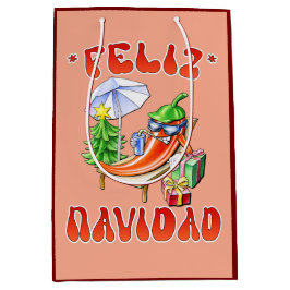Funny Feliz Navidad Niedlicher Chili Mittlere Geschenktüte