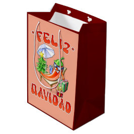 Funny Feliz Navidad Niedlicher Chili Mittlere Geschenktüte