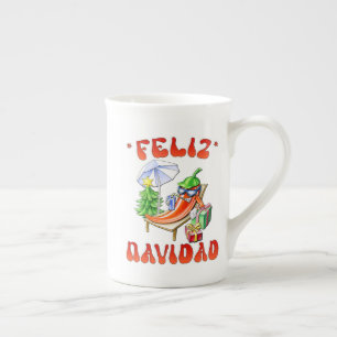 Funny Feliz Navidad Niedlicher Chili Porzellantasse