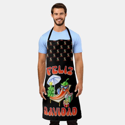 Funny Feliz Navidad Niedlicher Chili Schürze (Getragen)