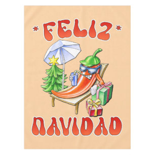 Funny Feliz Navidad Niedlicher Chili Tischdecke
