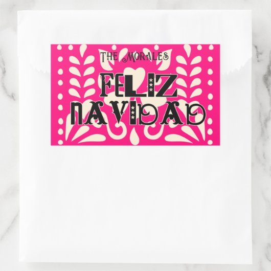 Funny feliz navidad rechteckiger aufkleber (Tasche)