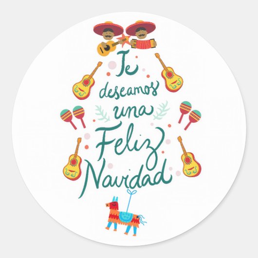 Funny feliz navidad runder aufkleber (Vorderseite)