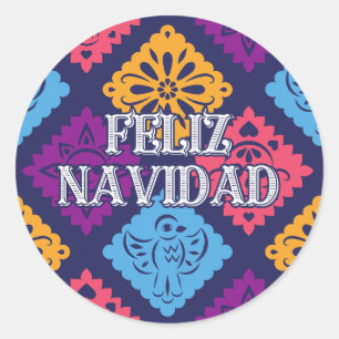 Funny feliz navidad runder aufkleber