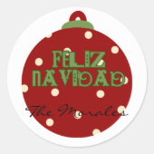 Funny feliz navidad runder aufkleber (Vorderseite)