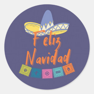 Funny feliz navidad runder aufkleber