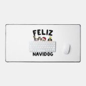 Funny Feliz Navidog Australian Shepherd Hundeliebh Schreibtischunterlage (Tastatur & Maus)