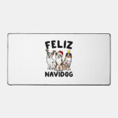 Funny Feliz Navidog Australian Shepherd Hundeliebh Schreibtischunterlage (Vorderseite)