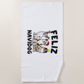 Funny Feliz Navidog Australian Shepherd Hundeliebh Strandtuch (Vorderseite)