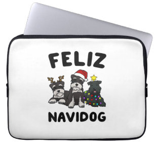 Funny Feliz Navidog Miniature Schnauzer Hundeliebh Laptopschutzhülle