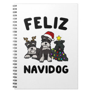 Funny Feliz Navidog Miniature Schnauzer Hundeliebh Notizblock