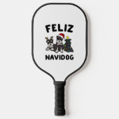 Funny Feliz Navidog Miniature Schnauzer Hundeliebh Pickleball Schläger (Vorderseite)