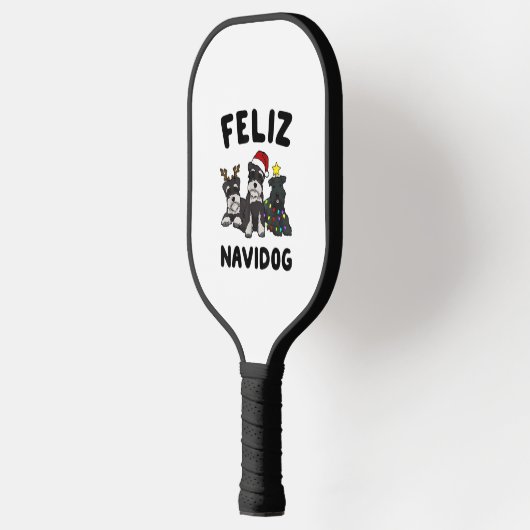 Funny Feliz Navidog Miniature Schnauzer Hundeliebh Pickleball Schläger (Links)