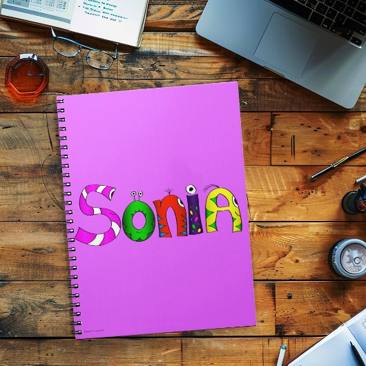 Funny Fellows Cartoon Name Notebook | Sonia Notizblock