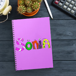 Funny Fellows Cartoon Name Notebook | Sonia Notizblock