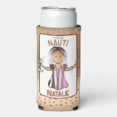Funny Female Cartoon Schifffahrt Gefühl Nauti Selters Dosenkühler (Seltzer Vorderseite)