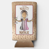 Funny Female Cartoon Schifffahrt Gefühl Nauti Selters Dosenkühler (Rückseite)