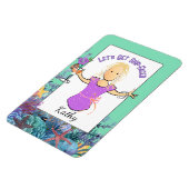 Funny Female Cartoon Tropical Vacation Cruise Magnet (Linke Seite)