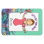 Funny Female Cartoon Tropical Vacation Cruise Magnet (Horizontal)