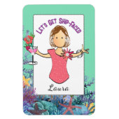 Funny Female Cartoon Tropical Vacation Cruise Magnet (Vertikal)