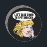 Funny Feminist Cool Pop Art Anti Patriarchat Zitat Auto Magnet<br><div class="desc">Lasst uns das Patriarchiegeschenk abnehmen. Niedliche Retro-Pop Kunst Feminismus Design für eine starke Pro-Wahl Frauen wählen für die weibliche Führung in unserem Land. Setzen Sie sich mit diesem coolen politischen Humor-Cartoon für Frauenrechte und Frauenförderung ein, der von einer hübschen blonden Führungspersönlichkeit begleitet wird, die einen FrauenMärz auf einem Vintagen Telefon...</div>
