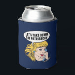 Funny Feminist Pop Art Anti Patriarchat Retro Frau Dosenkühler<br><div class="desc">Lasst uns das Patriarchiegeschenk abnehmen. Niedliche Retro-Pop Kunst Feminismus Design für eine starke Pro-Wahl Frauen wählen für die weibliche Führung in unserem Land. Setzen Sie sich mit diesem coolen politischen Humor-Cartoon für Frauenrechte und Frauenförderung ein, der von einer hübschen blonden Führungspersönlichkeit begleitet wird, die einen FrauenMärz auf einem Vintagen Telefon...</div>