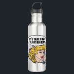 Funny Feminist Pop Art Anti Patriarchat Retro Frau Edelstahlflasche<br><div class="desc">Lasst uns das Patriarchiegeschenk abnehmen. Niedliche Retro-Pop Kunst Feminismus Design für eine starke Pro-Wahl Frauen wählen für die weibliche Führung in unserem Land. Setzen Sie sich mit diesem coolen politischen Humor-Cartoon für Frauenrechte und Frauenförderung ein, der von einer hübschen blonden Führungspersönlichkeit begleitet wird, die einen FrauenMärz auf einem Vintagen Telefon...</div>