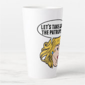 Funny Feminist Pop Art Anti Patriarchat Retro Frau Milchtasse (Vorderseite)