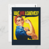 Funny Feminist Rosie Riveter Spaß Postkarte (Vorne/Hinten)
