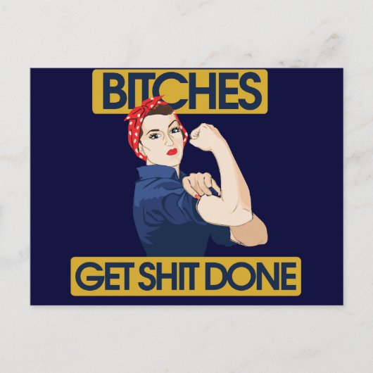 Funny Feminist Spaß Postkarte (Vorderseite)