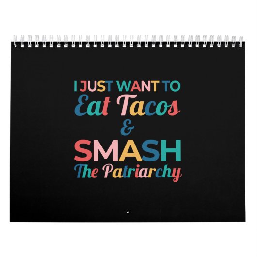 Funny Feminist Taco Lover Eat Tacos & Smash Kalender (Titelbild)