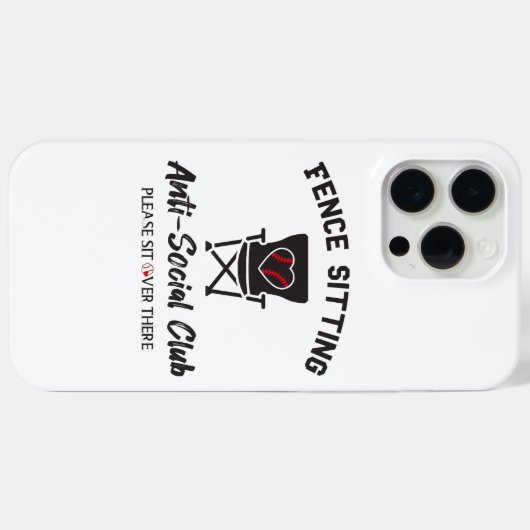 Funny Fence sitzt Anti Social Club Baseball Soft Case-Mate iPhone Hülle (Rückseite (Horizontal))