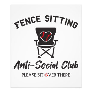Funny Fence sitzt Anti Social Club Baseball Soft Fotodruck
