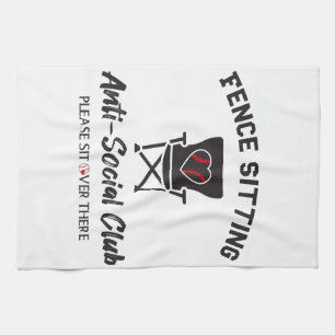 Funny Fence sitzt Anti Social Club Baseball Soft Geschirrtuch
