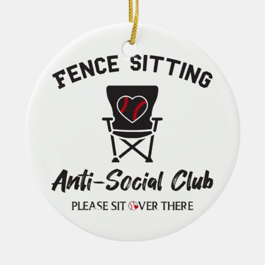 Funny Fence sitzt Anti Social Club Baseball Soft Keramik Ornament (Vorne)