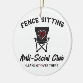 Funny Fence sitzt Anti Social Club Baseball Soft Keramik Ornament (Links)