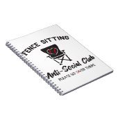 Funny Fence sitzt Anti Social Club Baseball Soft Notizblock (Rechte Seite)