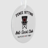 Funny Fence sitzt Anti Social Club Baseball Soft Ornament (Vorderseite)