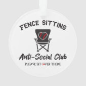 Funny Fence sitzt Anti Social Club Baseball Soft Ornament (Rückseite)